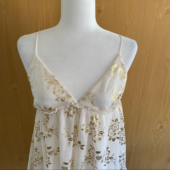 Lucy In The Sky • Rosa Chiffon Day Dress in Ivory and Gold Detailing - Picture 3 of 14